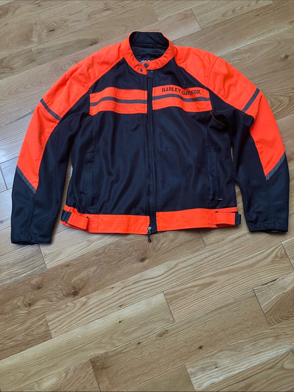 Harley-Davidson Black and High-Vis Orange Mesh Performance Jacket